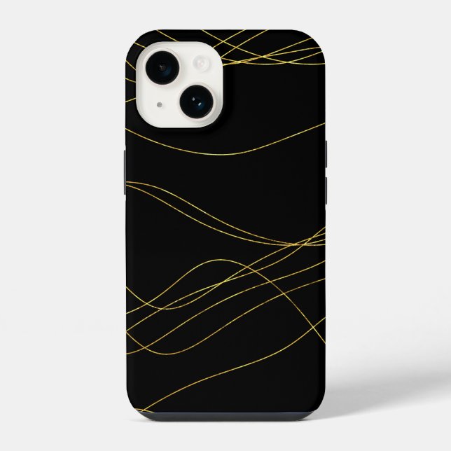 Classy Gold Lines iPhone Case (Back)