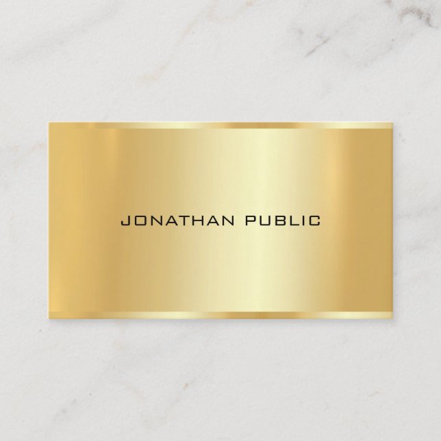 Classy Gold Look Professional Modern Template Chic Business Card (Front)