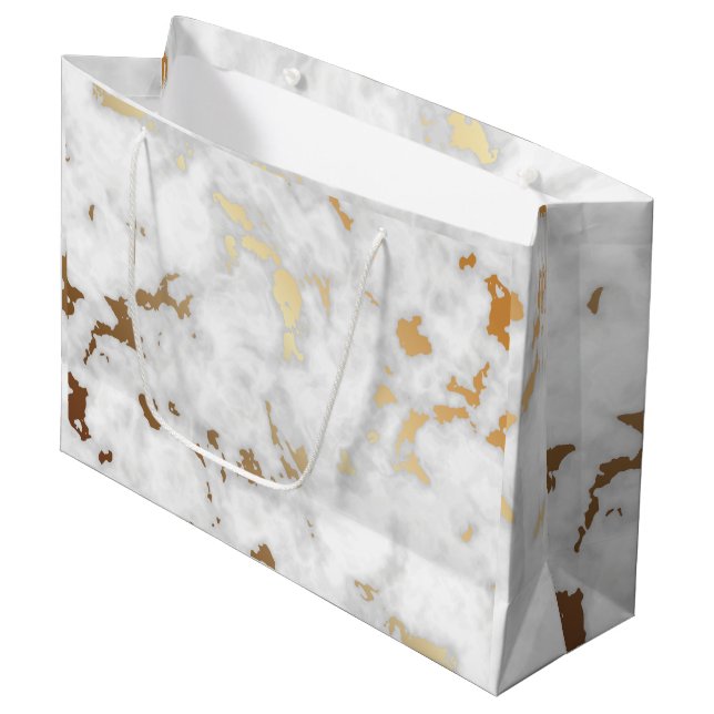 Classy Gold Marble stone Large Gift Bag (Front Angled)