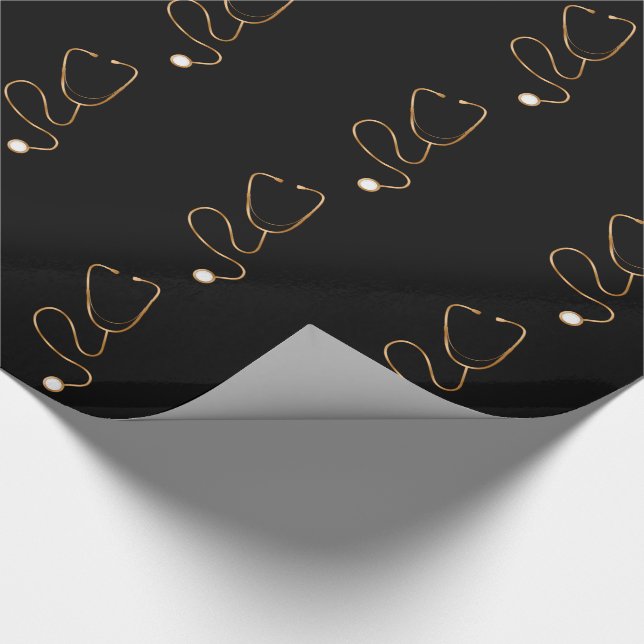 Classy Gold Medical Theme Wrapping Paper (Corner)
