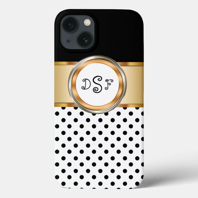 Classy Gold Monogram Case-Mate iPhone Case (Back)