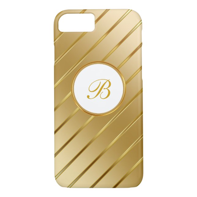 Classy Gold Monogram Case-Mate iPhone Case (Back)