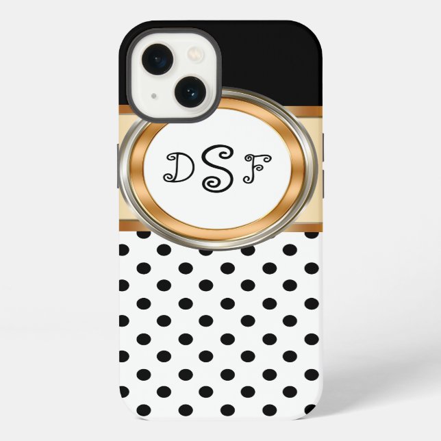 Classy Gold Monogram iPhone Case (Back)