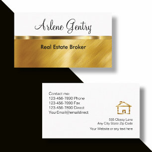 Classy Gold Real Estate Business Cards