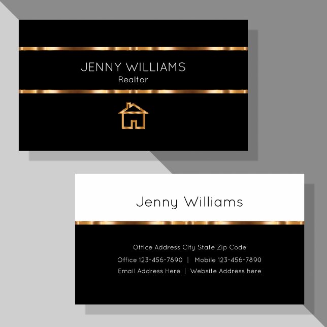 Classy Gold Real Estate House Theme Business Card (Creator Uploaded)