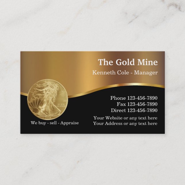 Classy Gold Sales Distribution Business Card (Front)