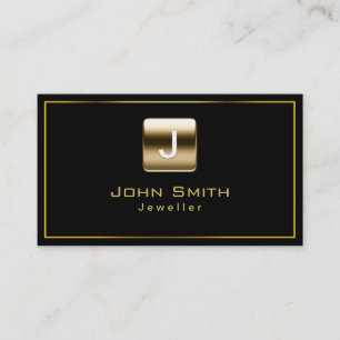 Classy Gold Stamp Jewellery Dark Business Card