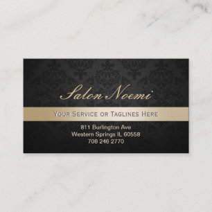 Classy Gold Stripe Damask Beauty Salon Appointment