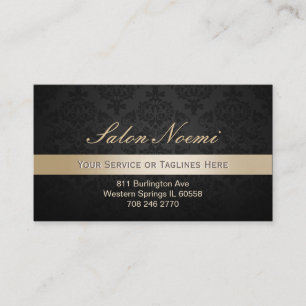 Classy Gold Stripe Damask Beauty Salon Appointment Card