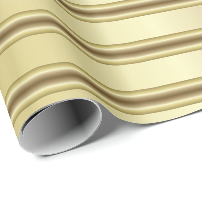 Classy Gold Stripe Pattern Wrapping Paper (Roll Corner)