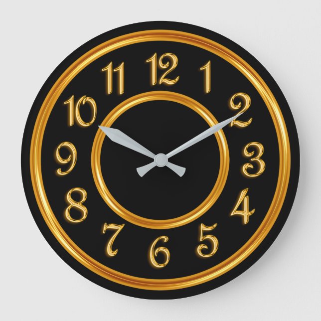 Classy Gold Tone Acrylic Wall Decor Clocks (Front)