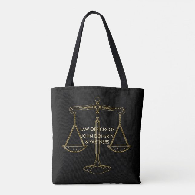 Classy Golden Scales of Justice | Lawyer Tote Bag (Back)