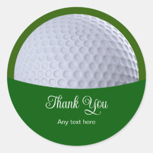 Classy Golf Ball Theme Thank You Stickers