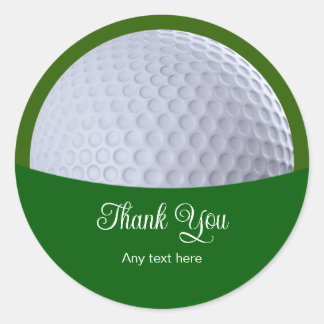 Classy Golf Ball Theme Thank You Stickers