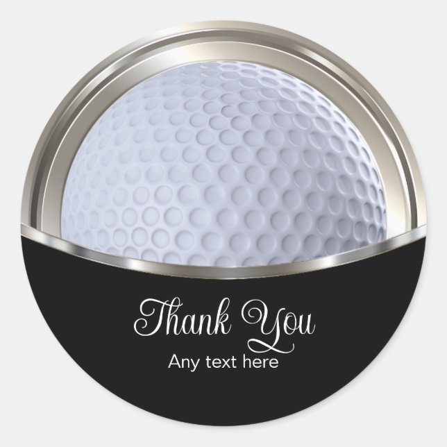 Classy Golf Event Theme Thank You Stickers (Front)