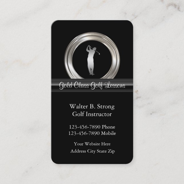 Classy Golf Theme Business Cards (Front)