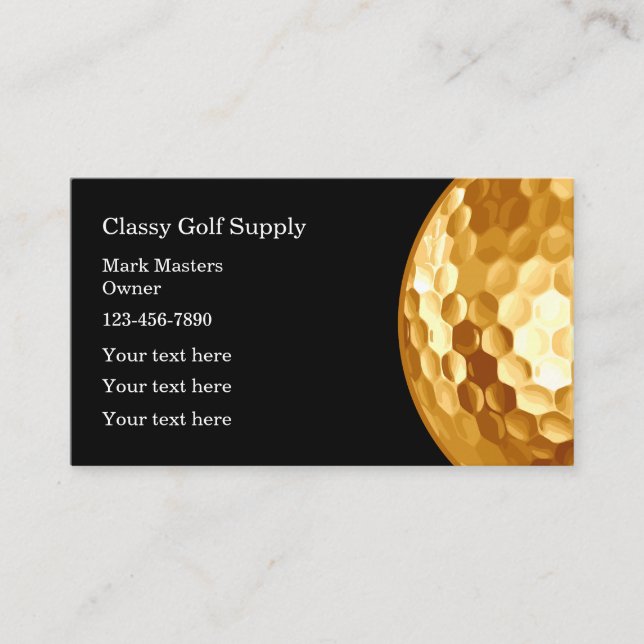 Classy Golf Theme Modern Business Card (Front)
