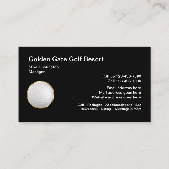 Classy Golf Vacation Theme  Business Card (Front)