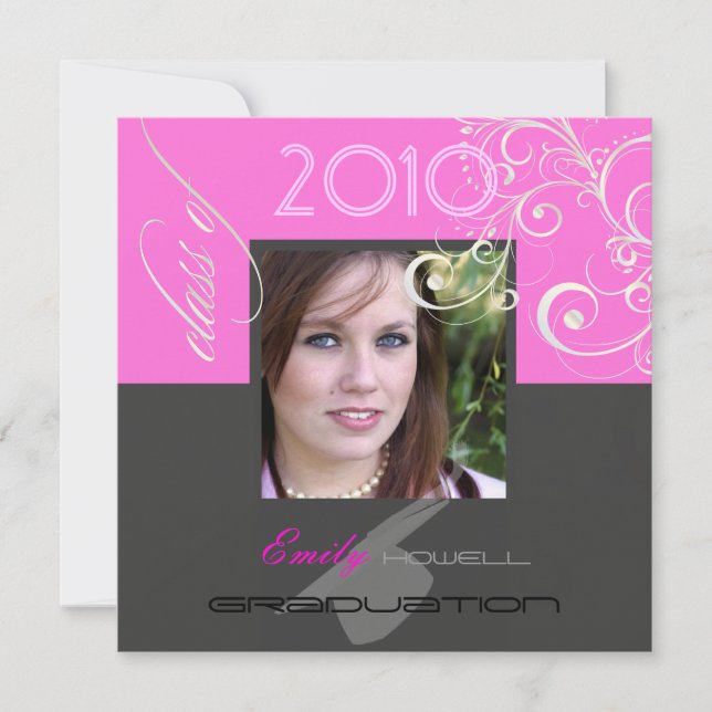 Classy Graduation 2010/Cap/Swirls Invitation (Front)