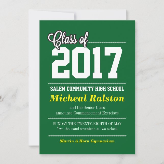 Classy Graduation Announcement (Front)