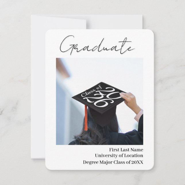 Classy Graduation Announcement Photo Template (Front)