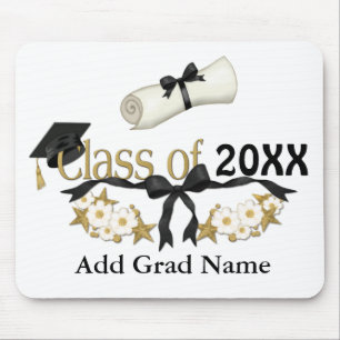Classy Graduation Floral Mouse Mat