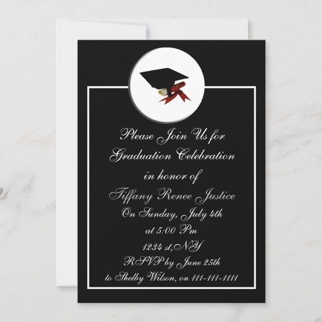 classy Graduation party Invitation (Front)