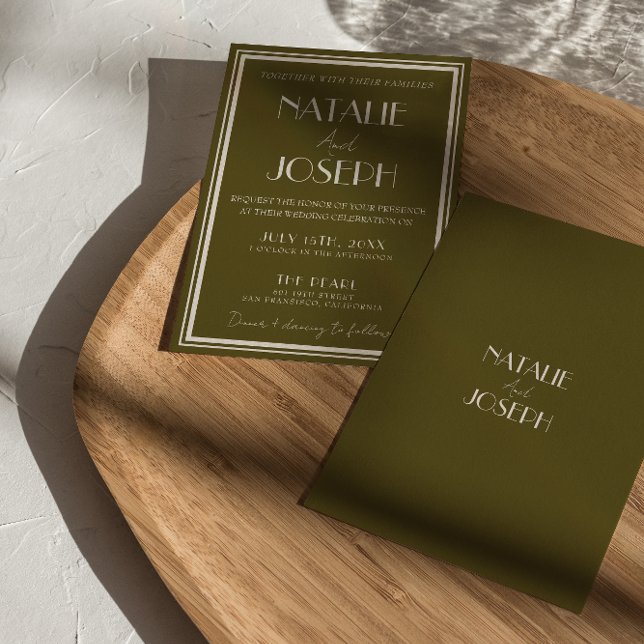 Classy Grassland Old Money Luxury Retro Wedding Invitation (Creator Uploaded)