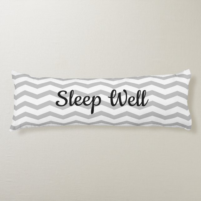 Classy gray zig zag stripe chevron pattern custom body cushion (Front)