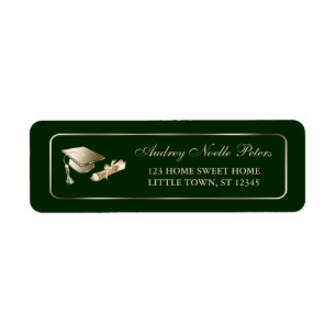 Classy Green and Gold Graduate Address Labels