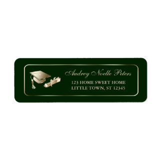 Classy Green and Gold Graduate Address Labels
