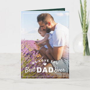 Classy Green Best Dad Ever 2 Photo Father's Day Card