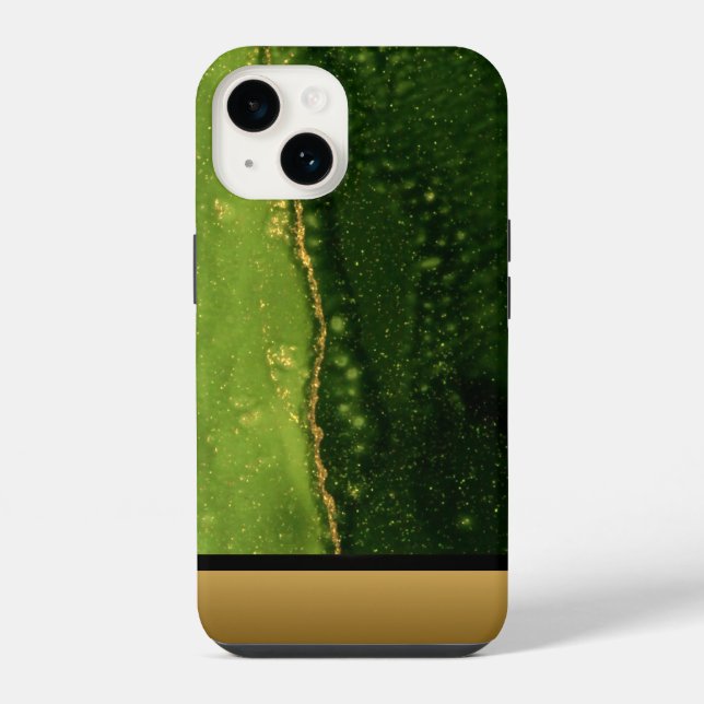 Classy Green Gold Marble Pattern iPhone / Android Case (Back)