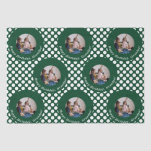 Classy Green Polka Dot Pattern Birthday Tissue Paper
