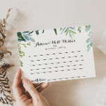 Classy Greenery Tropical Wedding Advice Card<br><div class="desc">This classy greenery tropical wedding advice card is perfect for a modern wedding. The design features predominantly green tropical leaves neatly arranged. These cards are perfect for a wedding, bridal shower, baby shower, graduation party & more. Personalise the cards with the names of the bride and groom, parents-to-be or graduate....</div>