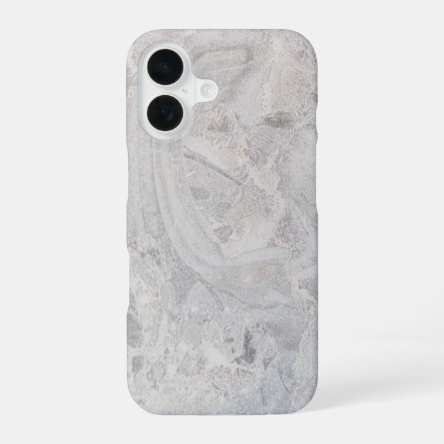 Classy Grey Marble  iPhone 16 Case (Back)
