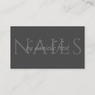 Classy Grey Modern Nail Tech Business Card