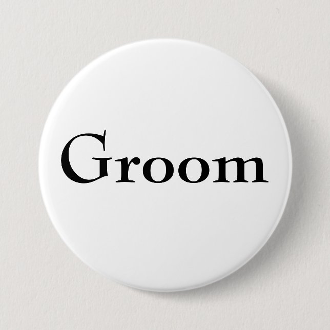 Classy Groom Button (Front)
