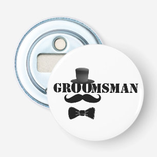 Classy Groomsman Top Hat and Moustache Bottle Opener