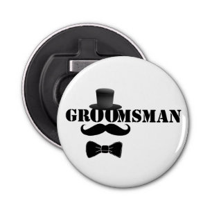 Classy Groomsman Top Hat and Mustache Bottle Opener