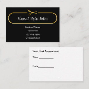 Classy Hair Salon Appointment Business Cards