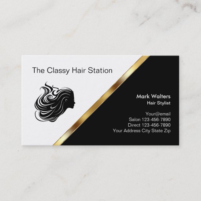 Classy Hair Salon Business Card (Front)