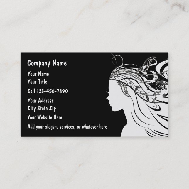 Classy Hairdressing Business Cards (Front)