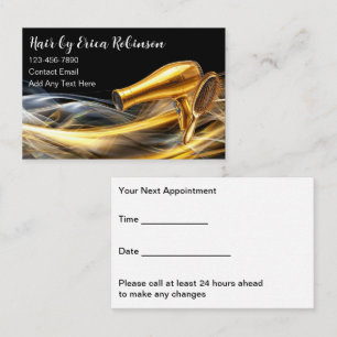 Classy Hairstylist Appointment Business Cards