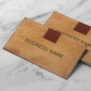 Classy Hand Stitched Leather Business Cards