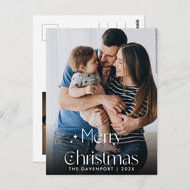 Classy Hand Written Christmas Vertical Postcard (Front/Back)