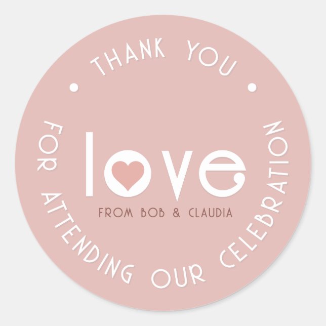 Classy Handcrafted with Love Rose Gold with heart  Classic Round Sticker (Front)