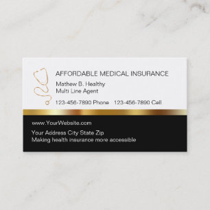 Classy Health Insurance Business Cards