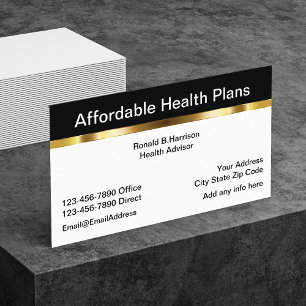 Classy Health Insurance Design Business Card