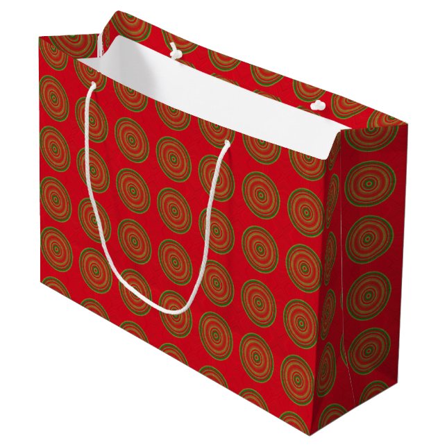 Classy Holiday Dots Pattern Large Gift Bag (Front Angled)